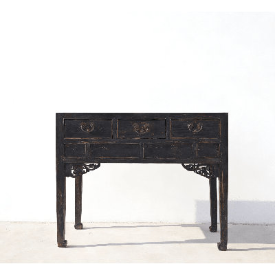 Antique Chinese 40" Three-Drawer Console Table