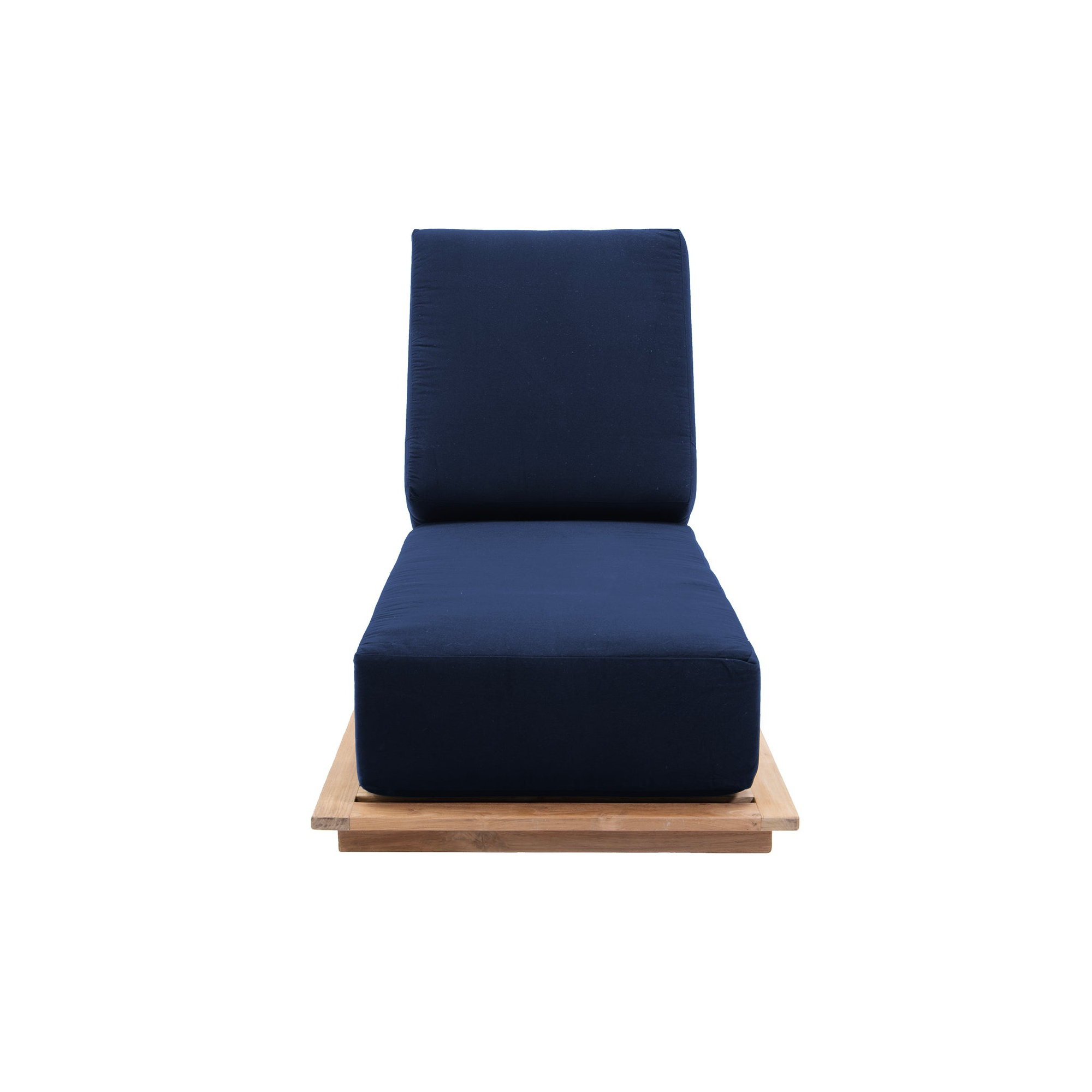 Varenna 27.5'' Outdoor Teak Chaise Lounge, Navy