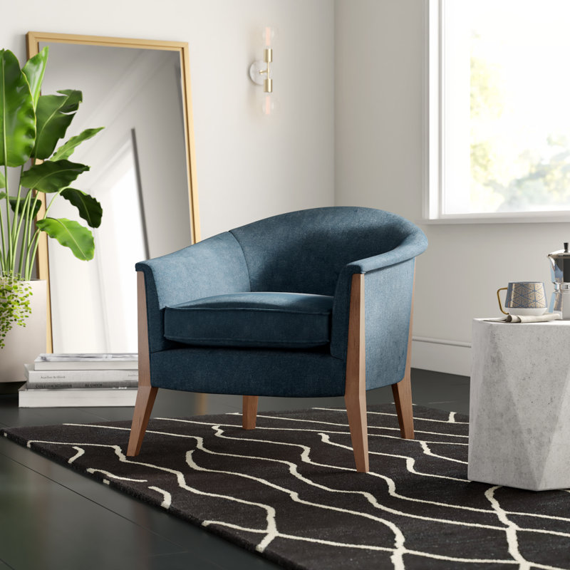 Fauteuil demi-tonneau en velours 29,5 po Malpass