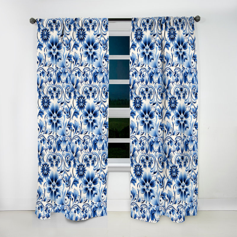 Motif victorien Cobalt, L 52 po x L 108 po