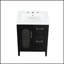 Meuble-lavabo moderne de 24 pouces avec lavabo, deux tiroirs, tablette réglable et fabrication en bois massif durable