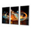 Feu, eau, vagues, bleu et orange - ensemble d'art abstrait mural-207247294-207247285