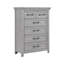 Grande commode Bix, 6 tiroirs en queue d'aronde, poignées en bronze, gris clair