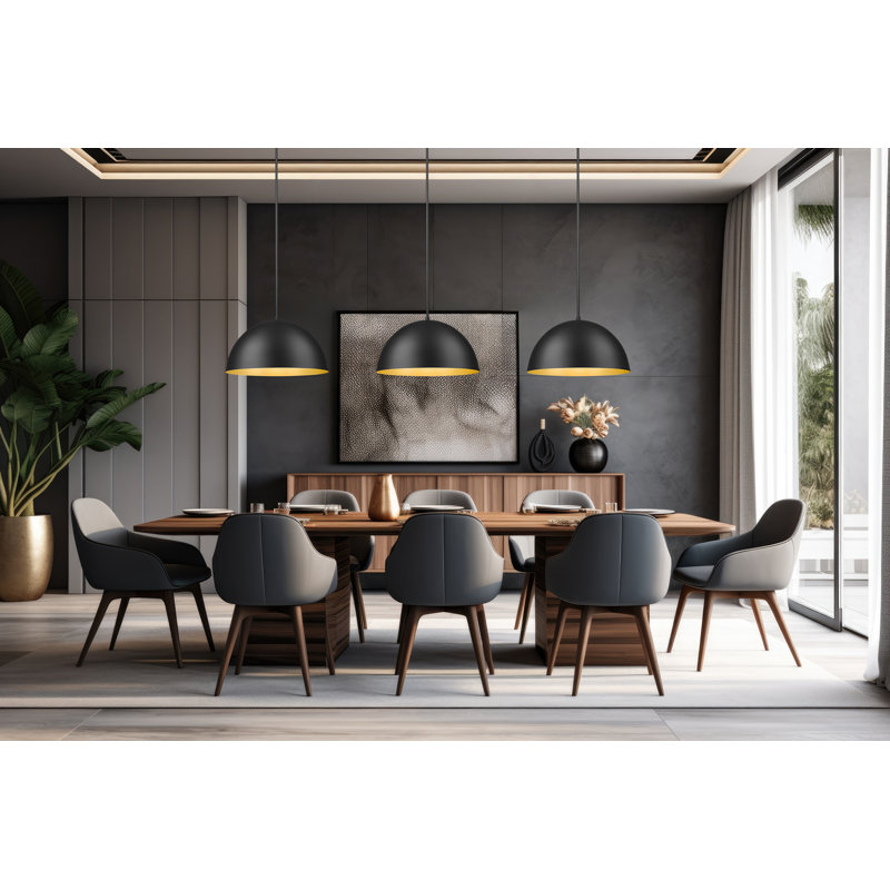 Alyvia 23.75 inch Matte Black 3 Light Pendant, Matte Black