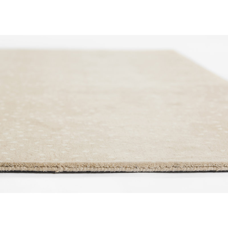 Hand Tufted Wool Area Rug, Rectangle 8'9" x 11'9", Beige/White