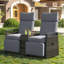 Causeuse inclinable en osier pour patio