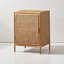 Armoire de rangement rétro en osier et pin