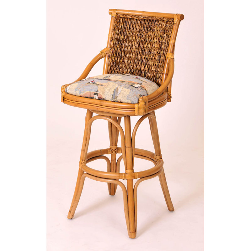 Dastyn Swivel Upholstered Counter Stool, Antique Honey, Kali Olive