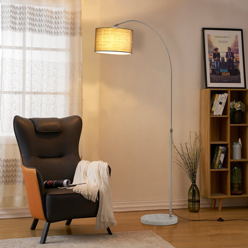 186cm Silver Arched Floor Lamp
