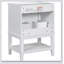 Meuble-lavabo 24 po avec lavabo, meuble de rangement pour salle de bain avec tiroir et tablette ouverte, structure en bois massif, blanc