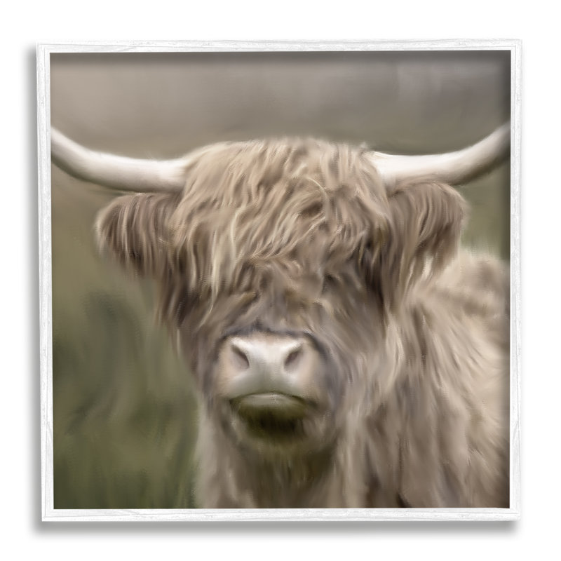 «Stupell Industries Soft Highland Cow», art giclée par Kim Allen, H 17 po x l 17 po x P 1,5 po
