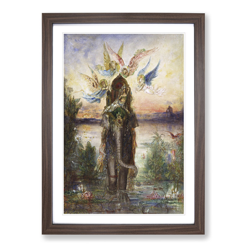 The Sacred Elephant by Gustave Moreau - Framed Print, Walnut Framed, 36cm H x 27cm W x 2cm D