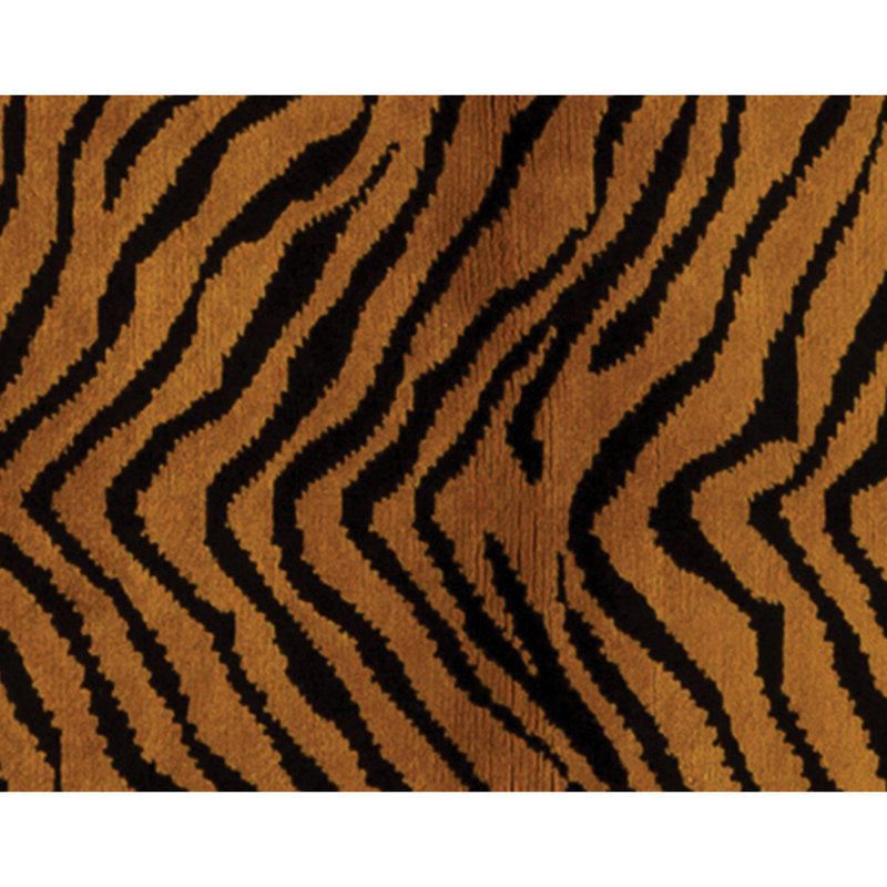Tapis chameau et noir noué à la main de haute qualité