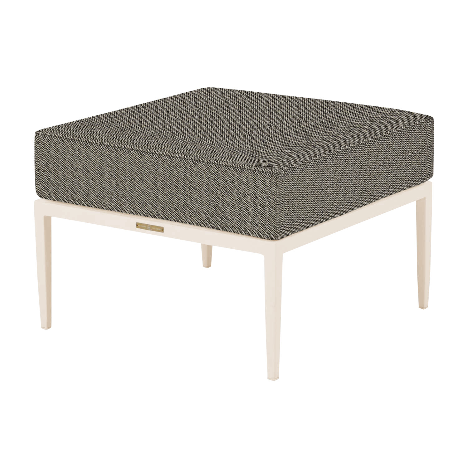 Elegante Patio Footstool, No Welt, Intermix Bark, Chalk