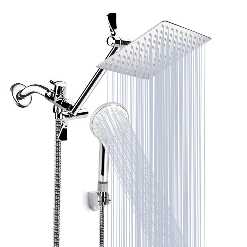 Pomme de douche double à jet de pluie