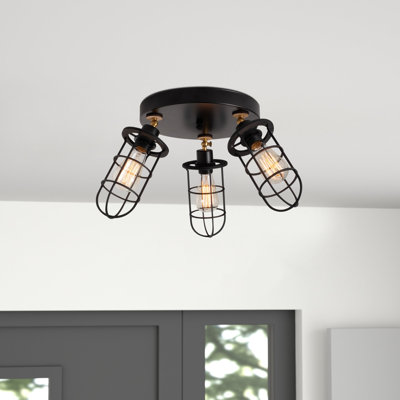 Modern Black & Gold Chandelier, 22 x 12.2 inches | Metal Body, 3 x E27 Sockets (Max 40W) | Elegant Industrial Design, IP20 Rated | Perfect for Dining Room, Living Room, or Entryway Lighting