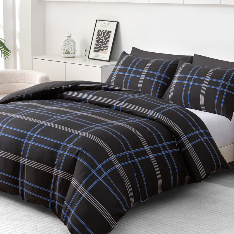 Premium Duvet Cover Set Double Brushed Microfiber Reversible With Zipper Closure & Corner Ties