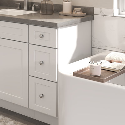 Meuble-lavabo sans comptoir, à assembler soi-même, 53 cm (P) x 30,5 cm (L) x 88 cm (H), blanc
