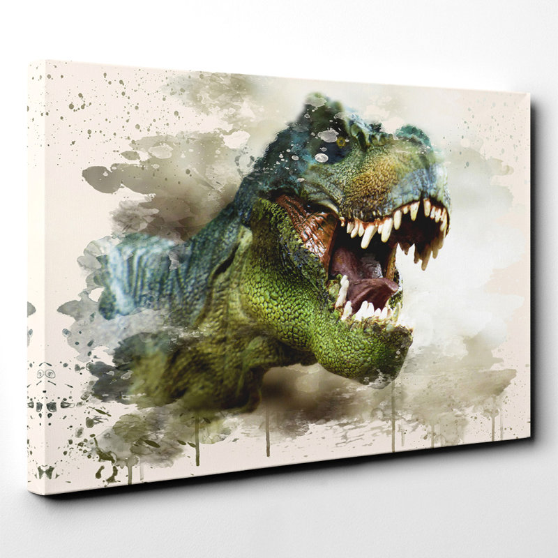 Tyrannosaurus Rex Dinosaur (3) Painting on Canvas - Wrapped Canvas, 50cm H x 76cm W