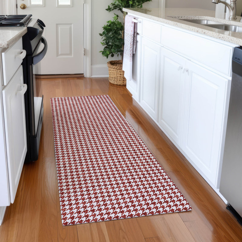 Tapis rouge lavable à la machine de qualité supérieure AMF137, Tapis de couloir 2 pi 3 po x 7 pi 6 po