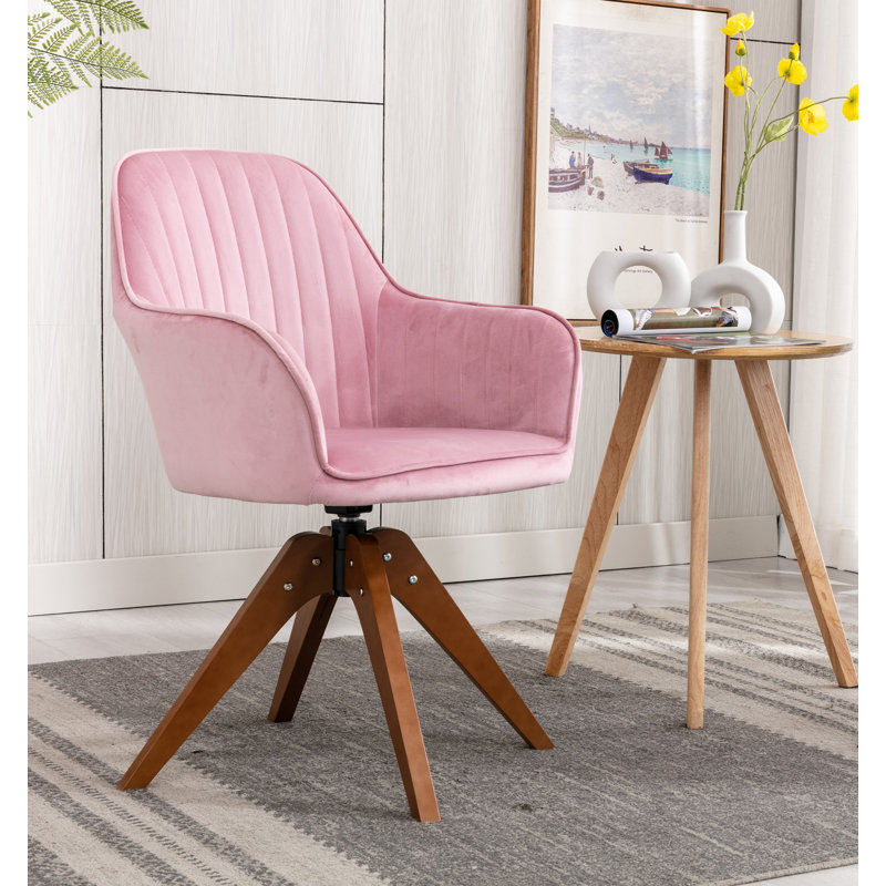 45.97cm H Upholstered Armchair, Pink Velvet