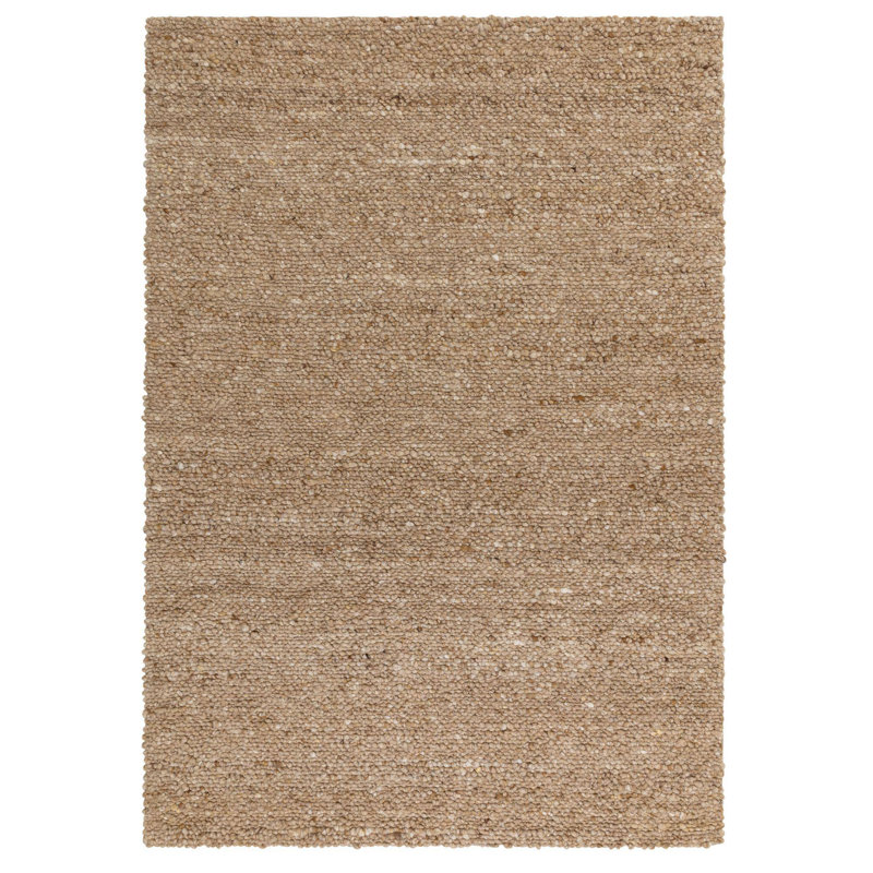 Cera Rectangle Wool Hand Woven Area Rug, Beige, Rectangle 160 x 230 cm