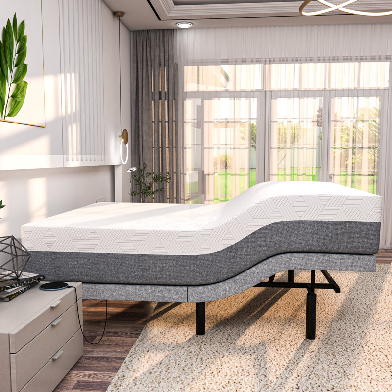 Lit réglable double massant avec matelas à télécommande sans fil inclus