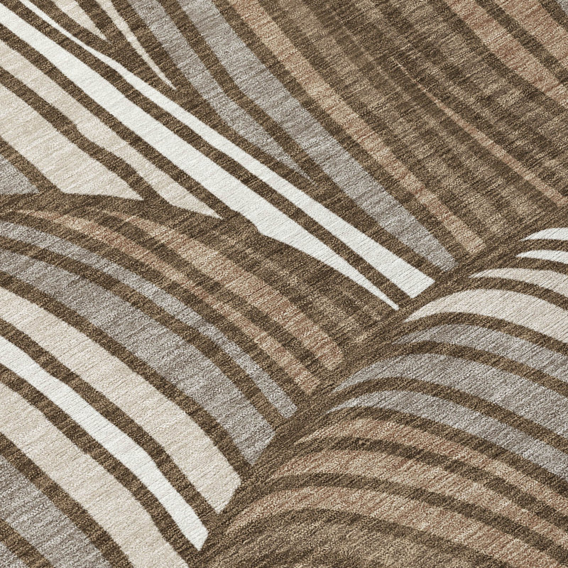 Machine Washable Indoor/Outdoor Chantille ACN2546 Mid-Century Modern Rug, Chocolate, 5' x 7'6"