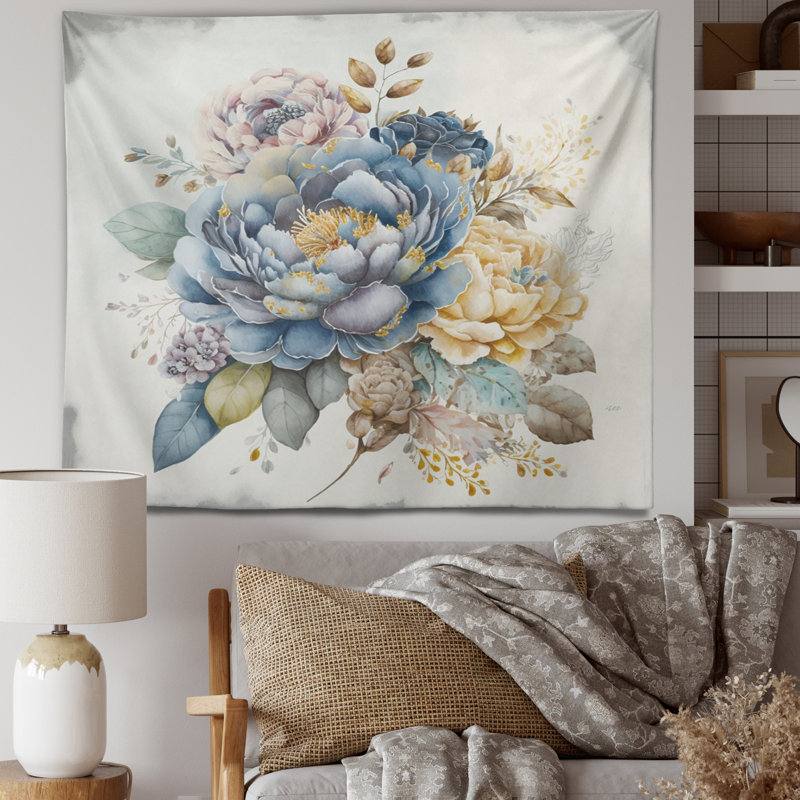 Tapisserie en polyester avec des punaises, H 50 po x l 60 po