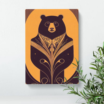 Art Deco Bear No.4 - Wrapped Canvas Print