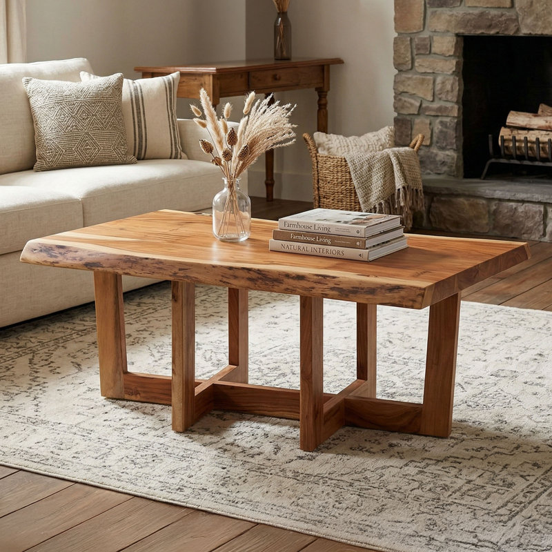 Berkshire Natural Live Edge 42in. Wood Coffee Table, 18" H x 42" L x 24" W