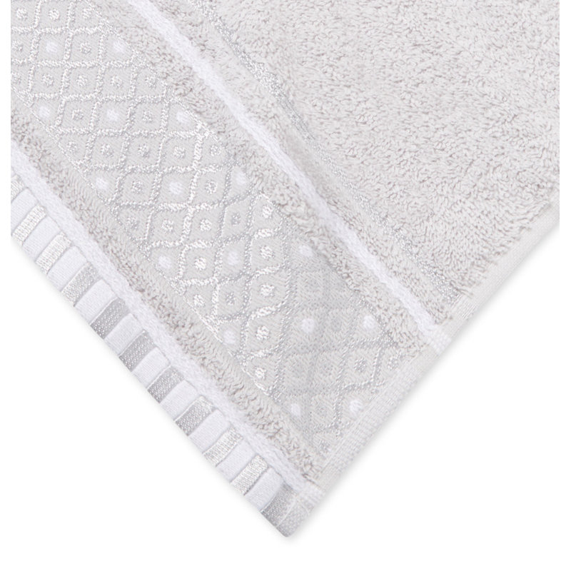 6 Piece 100% Cotton Towel Set, Silver