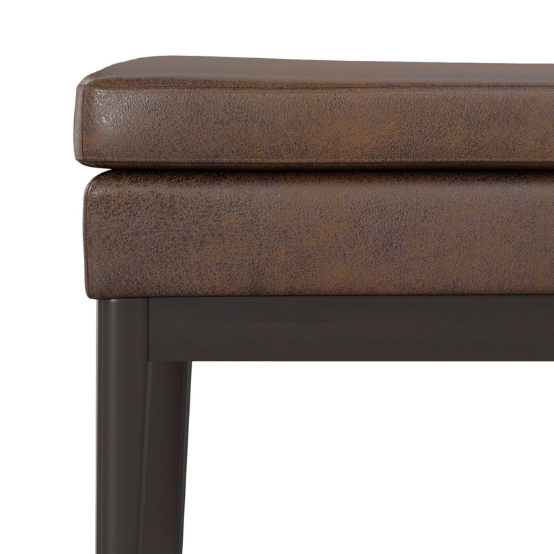 Banc avec repose-pieds Carlson, Brun, H 17,52 po x l 44,49 po x P 14,96 po
