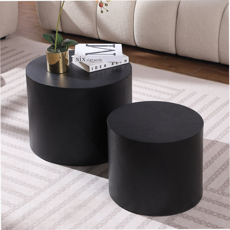 with ash, oak, walnut veneer side table, coffee table, end table, nesting table set of 2