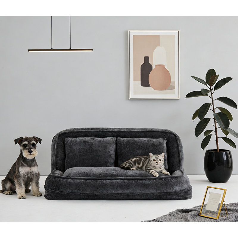 Canapé-lit double pour chien, Gris foncé