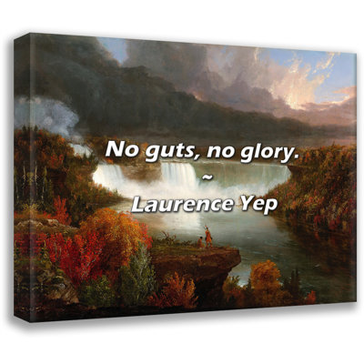 Citation artistique «No Guts, No Glory». Toile tendue par Laurence Yep Gallery