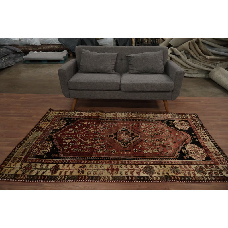 Tapis géométrique fait à la main 4 x 7