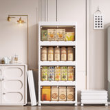4 Tier Stackable Storage Bins Containers With Wheels For Home Living Room Office Closet