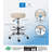 Huckstep Adjustable Height Active Stool with Footring and Wheels-1966812733