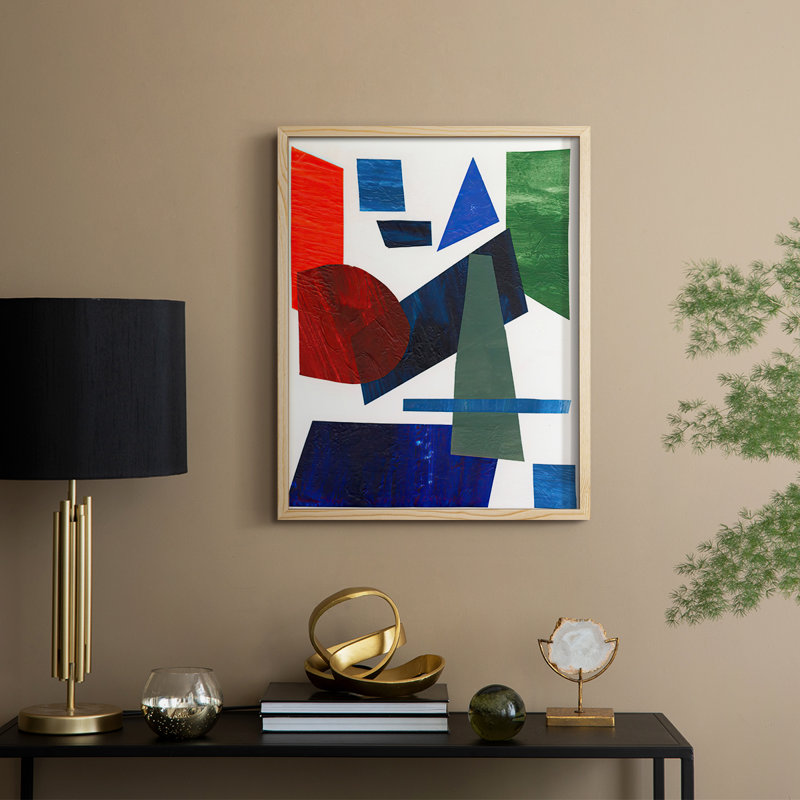 «Colorful Shapes III», reproduction encadrée - bois massif, H 11 po x l 9 po