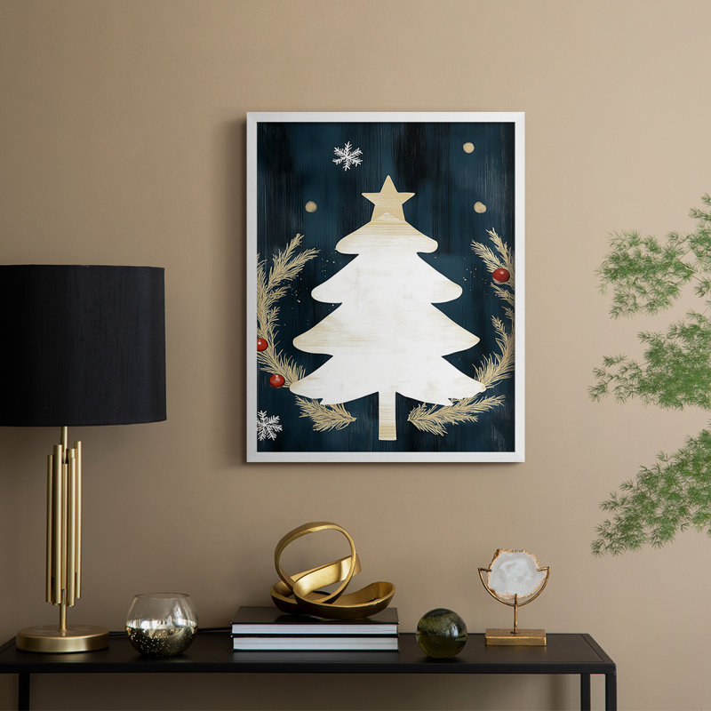Reproduction encadrée - bois massif, H 15 po x l 12 po, Blanc