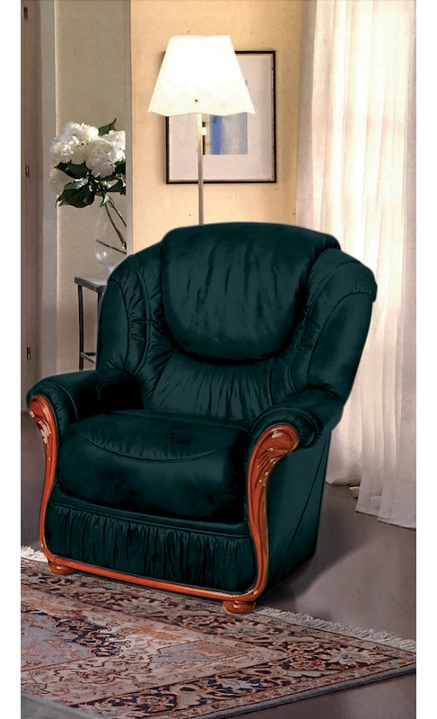 Kinzer Faux Leather Armchair, Black