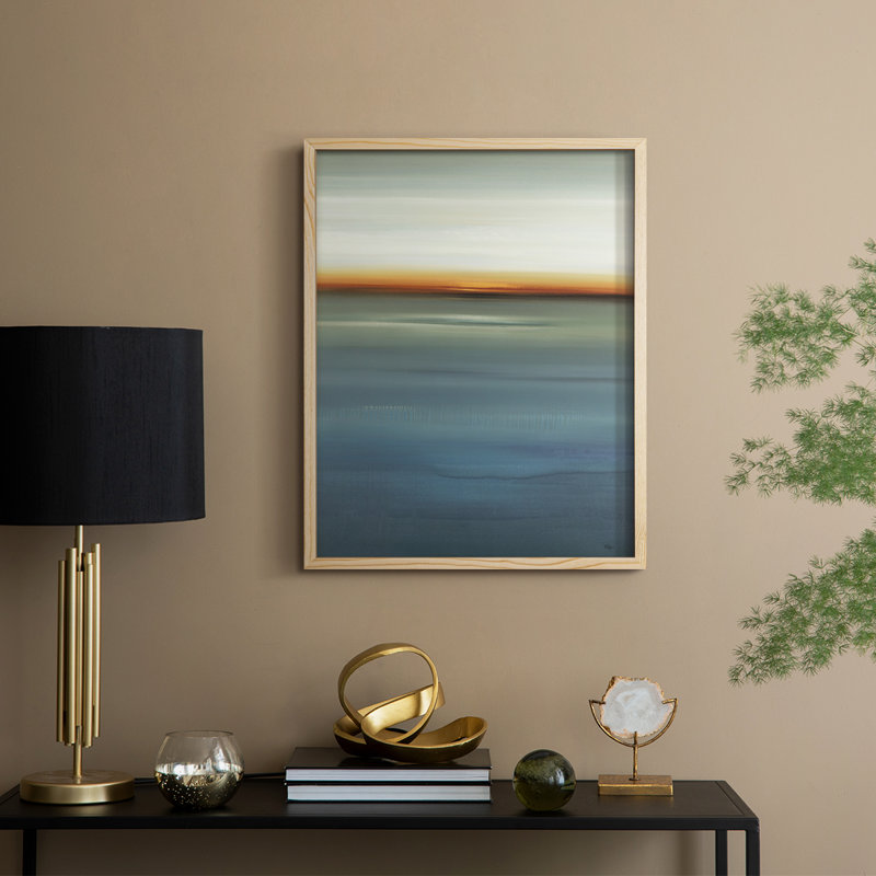«Beside the Blue I», reproduction encadrée - bois massif, Naturel, H 21 po x l 17 po