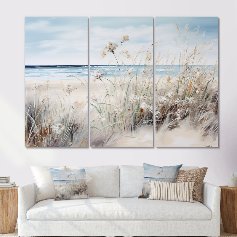 «Plant Beauty On The Beach - Plants», ensemble d'art sur toile, Toile tendue, H 40 po x l 60 po x P 1 po