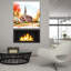 Art mural en verre épique «Countryside Autumn Church 2» par Nicole DeCamp, 36 po x 36 po-1747619224