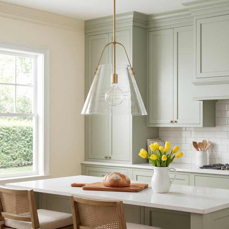 Ahava 1 - Light Single Pendant, Aged Brass