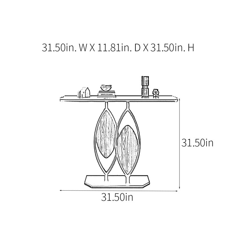 Console Modern Minimalist Creative Design, H 31,5 po x l 31,5 po x P 11,81 po