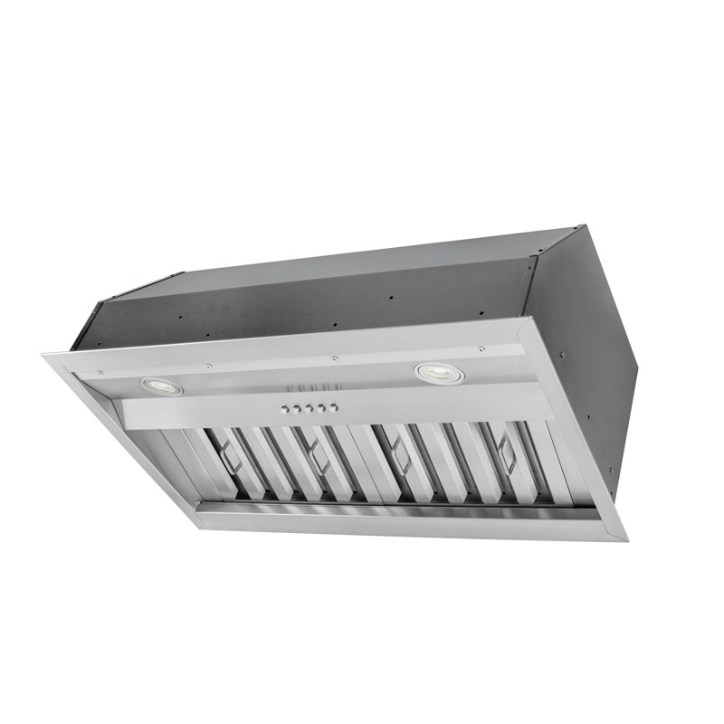 Hotte intégrée 36 pouces 600 CFM convertible en noir