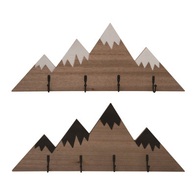  MDF Mountain Wall Hook Decor Set of 2 Spring Home Decorations