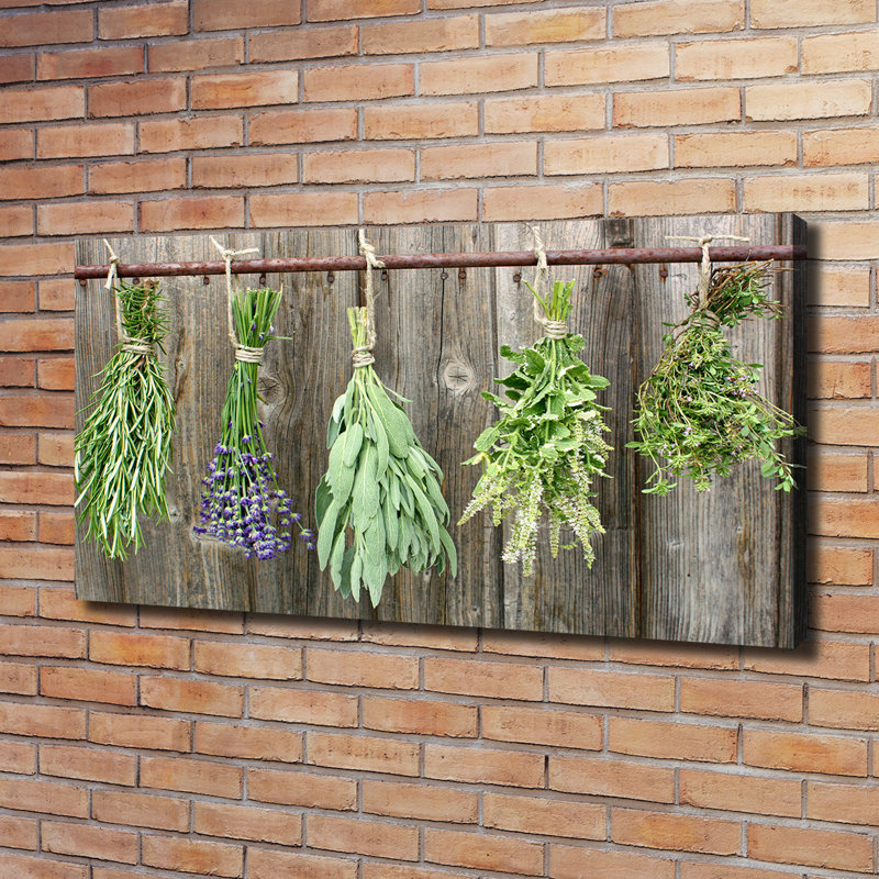 Herbs On A String - Wrapped Canvas Print